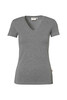 HAKRO Damen V-Shirt Stretch grau meliert 