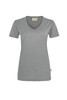 HAKRO Damen V-Shirt Mikralinar® grau meliert 