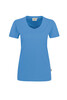 HAKRO Damen V-Shirt Mikralinar® malibublau 