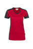 HAKRO Damen V-Shirt Contrast Mikralinar® rot 
