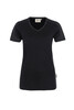 HAKRO Damen V-Shirt Contrast Mikralinar® schwarz 