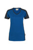 HAKRO Damen V-Shirt Contrast Mikralinar® royalblau 