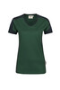 HAKRO Damen V-Shirt Contrast Mikralinar® tanne 