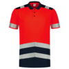 Tricorp Warnschutz Poloshirt Bicolor Fluor Red-Ink 
