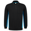 Tricorp Sweatshirt Polokragen Bicolor Brusttasche Black-Turquoise 