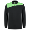 Tricorp Sweatshirt Polokragen Bicolor Quernaht Black-Lime 
