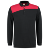 Tricorp Sweatshirt Polokragen Bicolor Quernaht Black-Red 