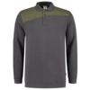 Tricorp Sweatshirt Polokragen Bicolor Quernaht Darkgrey-Army 