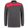 Tricorp Sweatshirt Polokragen Bicolor Quernaht Darkgrey-Red 