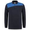 Tricorp Sweatshirt Polokragen Bicolor Quernaht Navy-Royalblue 