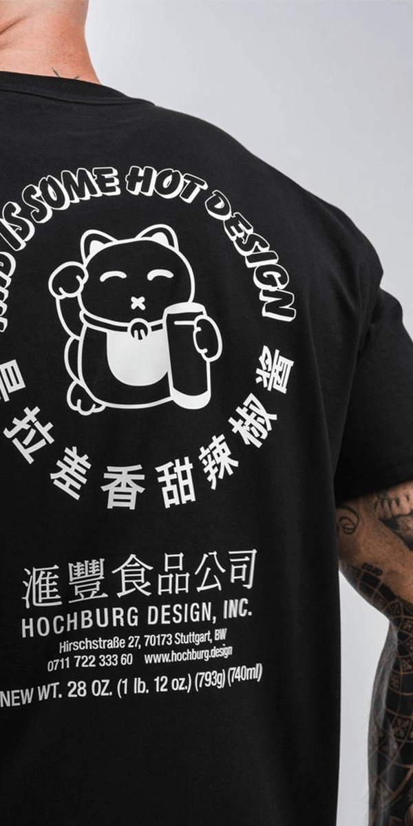 Sriracha gebrandetes T-Shirt mit Aufdruck auf Rücken